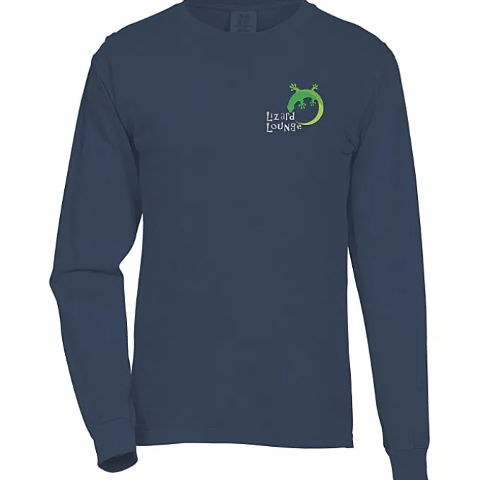 Comfort Colors Garment-Dyed 6.1-oz LS T-Shirt - Embroidered