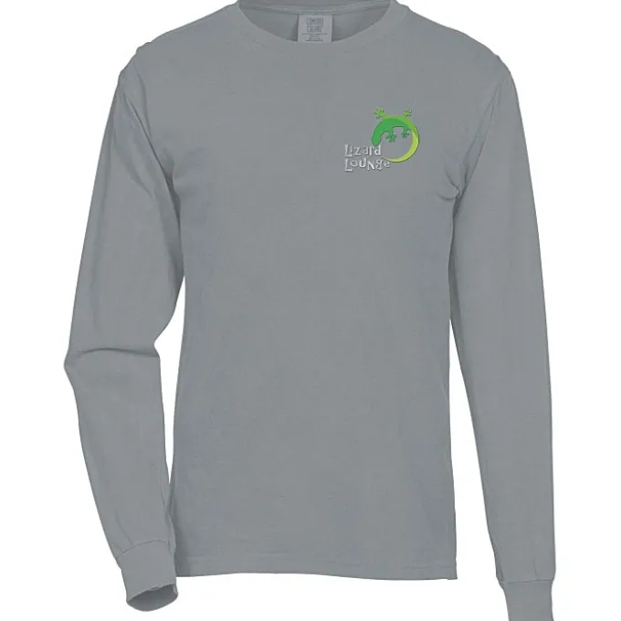 Comfort Colors Garment-Dyed 6.1-oz LS T-Shirt - Embroidered