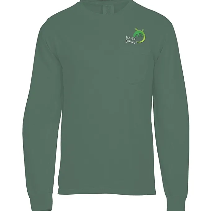 Comfort Colors Garment-Dyed 6.1-oz LS Pocket T-Shirt - Embroidered