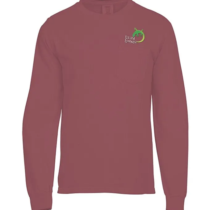 Comfort Colors Garment-Dyed 6.1-oz LS Pocket T-Shirt - Embroidered