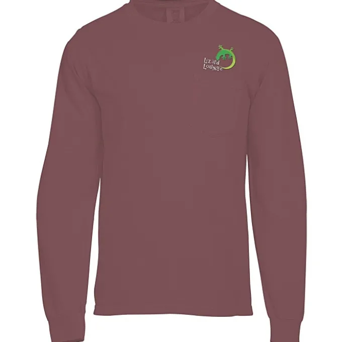 Comfort Colors Garment-Dyed 6.1-oz LS Pocket T-Shirt - Embroidered