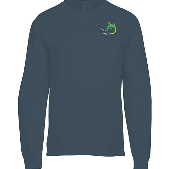 Comfort Colors Garment-Dyed 6.1-oz LS Pocket T-Shirt - Embroidered