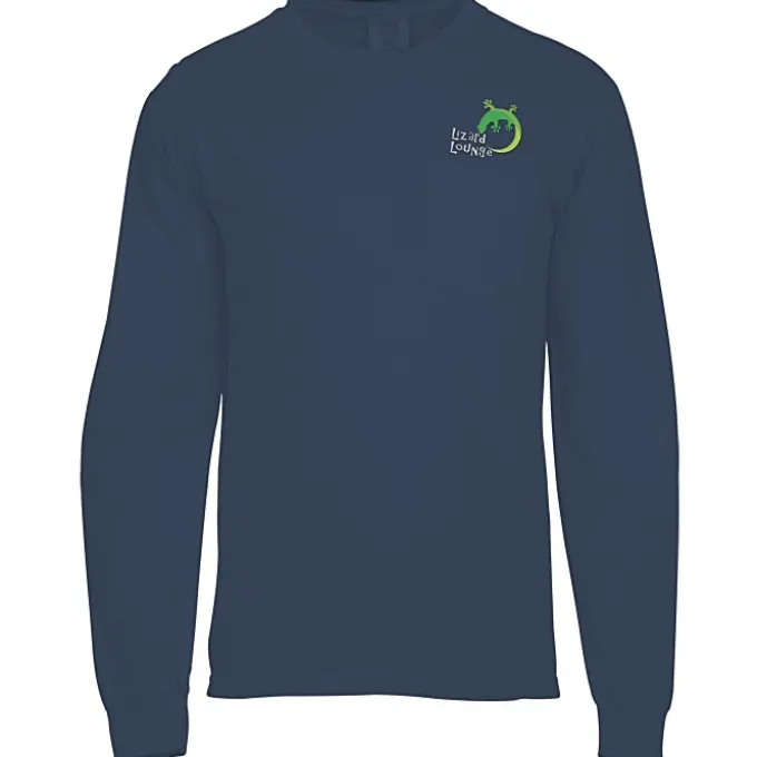 Comfort Colors Garment-Dyed 6.1-oz LS Pocket T-Shirt - Embroidered