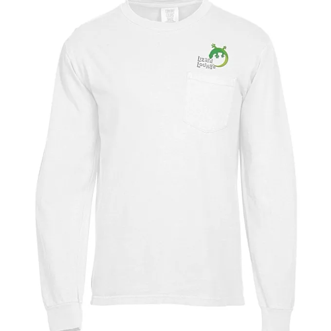 Comfort Colors Garment-Dyed 6.1-oz LS Pocket T-Shirt - Embroidered