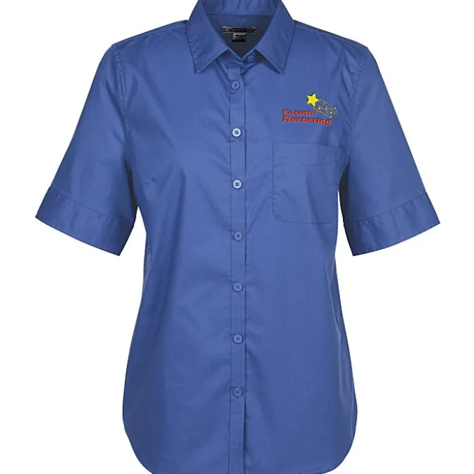 Comfort Stretch Short Sleeve Poplin Shirt - Ladies'