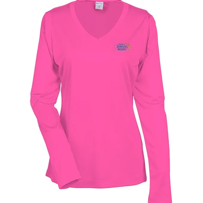 Contender Athletic LS V-Neck T-Shirt - Ladies' - Embroidered - 24 hr