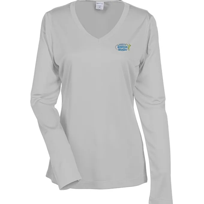 Contender Athletic LS V-Neck T-Shirt - Ladies' - Embroidered - 24 hr