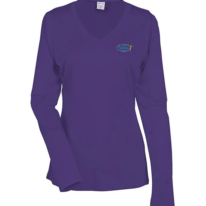 Contender Athletic LS V-Neck T-Shirt - Ladies' - Embroidered - 24 hr