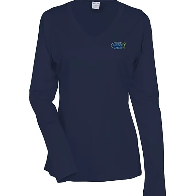 Contender Athletic LS V-Neck T-Shirt - Ladies' - Embroidered - 24 hr