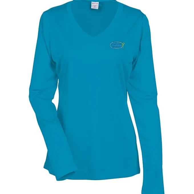Contender Athletic LS V-Neck T-Shirt - Ladies' - Embroidered - 24 hr