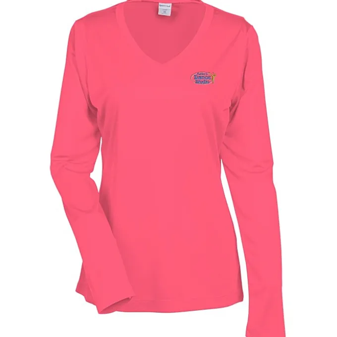 Contender Athletic LS V-Neck T-Shirt - Ladies' - Embroidered - 24 hr