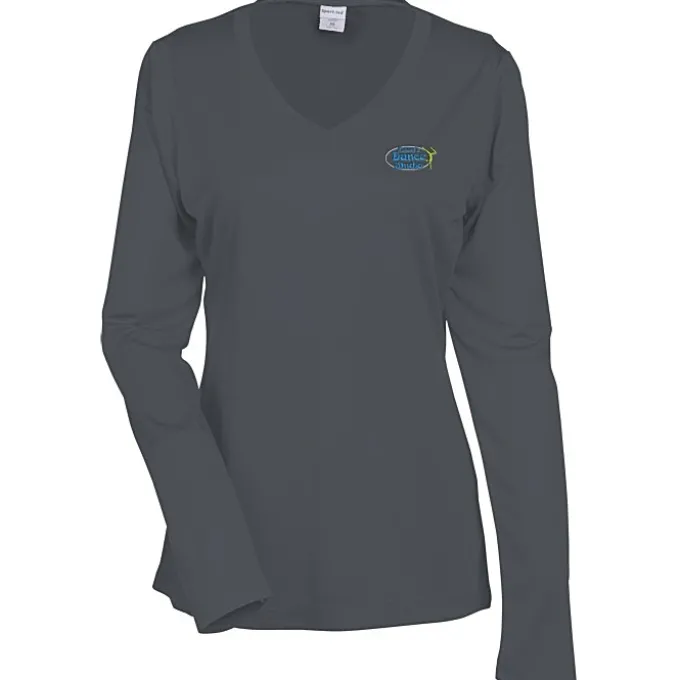 Contender Athletic LS V-Neck T-Shirt - Ladies' - Embroidered - 24 hr