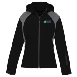 Contrasting Color Hooded Soft Shell Jacket - Ladies'