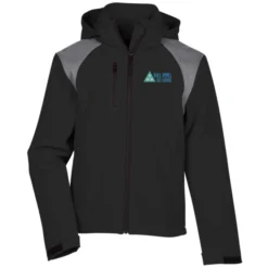 Contrasting Color Hooded Soft Shell Jacket - Men's