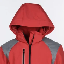 Contrasting Color Hooded Soft Shell Jacket - Men's