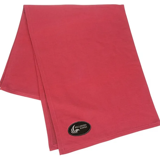 Core Fleece Sweatshirt Blanket - 50 inches x 60 inches - Laser Engraved Patch