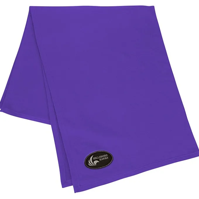 Core Fleece Sweatshirt Blanket - 50 inches x 60 inches - Laser Engraved Patch