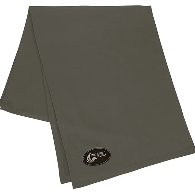 Core Fleece Sweatshirt Blanket - 50 inches x 60 inches - Laser Engraved Patch