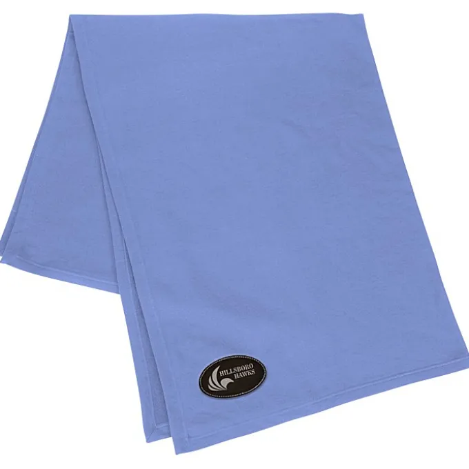 Core Fleece Sweatshirt Blanket - 50 inches x 60 inches - Laser Engraved Patch