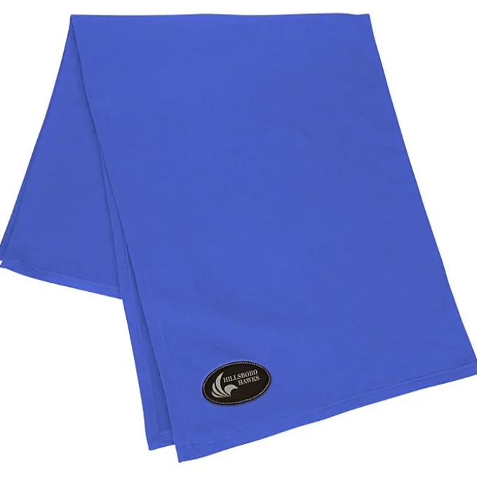 Core Fleece Sweatshirt Blanket - 50 inches x 60 inches - Laser Engraved Patch