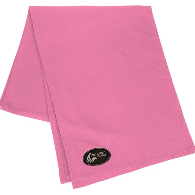 Core Fleece Sweatshirt Blanket - 50 inches x 60 inches - Laser Engraved Patch