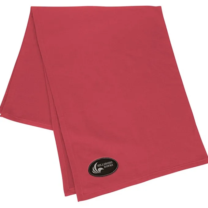 Core Fleece Sweatshirt Blanket - 50 inches x 60 inches - Laser Engraved Patch