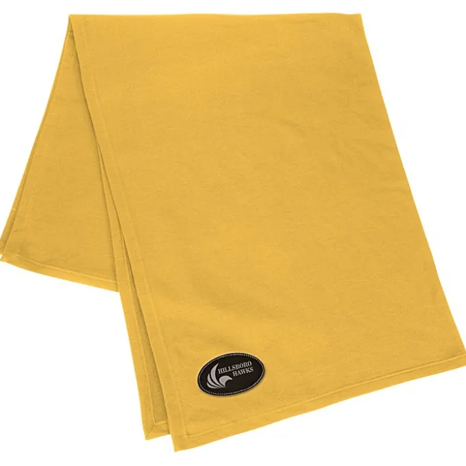 Core Fleece Sweatshirt Blanket - 50 inches x 60 inches - Laser Engraved Patch