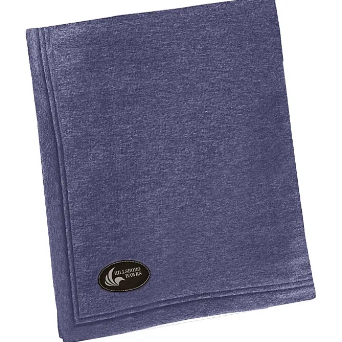 Core Fleece Sweatshirt Blanket - 50 inches x 60 inches - Laser Engraved Patch