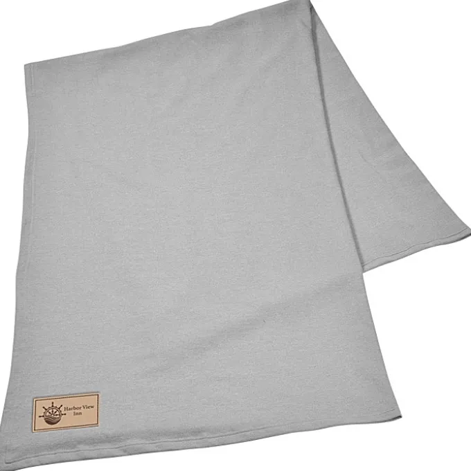 Core Fleece Sweatshirt Blanket - 65 inches x 80 inches - Laser Engraved Patch