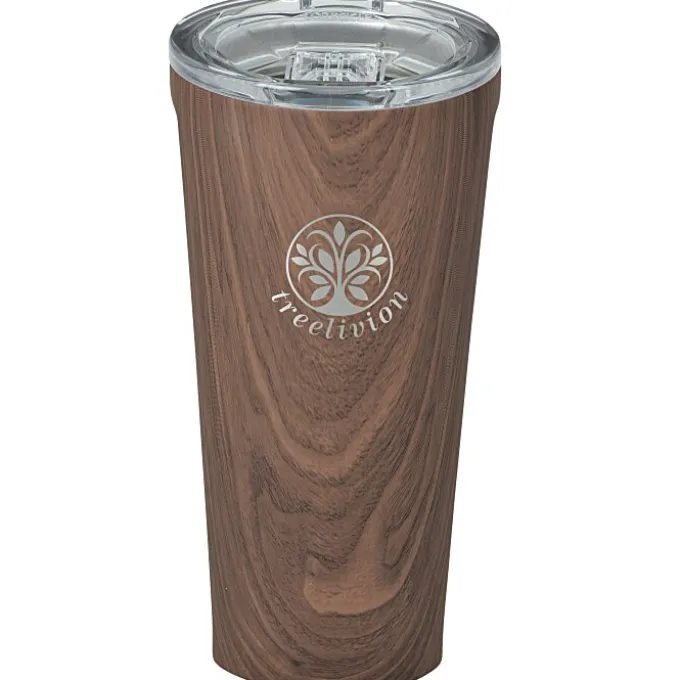 Corkcicle Vacuum Tumbler - 16 oz - Wood - Laser Engraved - 24 hr