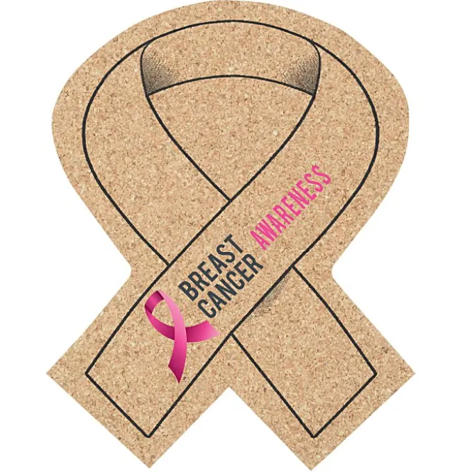 Cork Coaster - Awareness Ribbon - Full Color