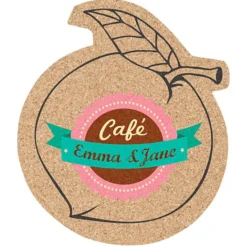 Cork Coaster - Peach - Full Color