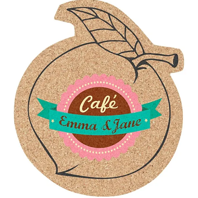 Cork Coaster - Peach - Full Color
