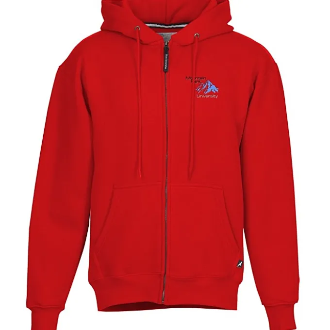 Cotton Rich Zip Front Hoodie - Embroidered