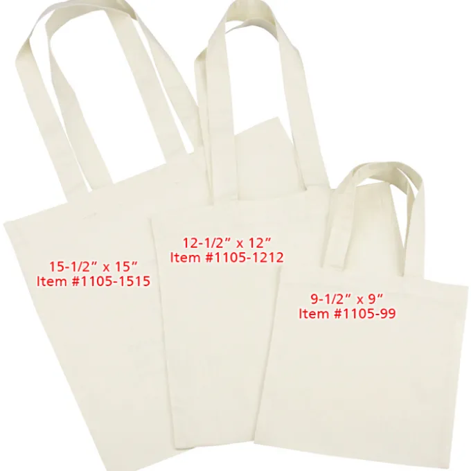 Cotton Sheeting Natural Economy Tote - 12 1/2 inches x 12 inches