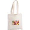 Cotton Sheeting Natural Economy Tote - 12 1/2 inches x 12 inches - Full Color