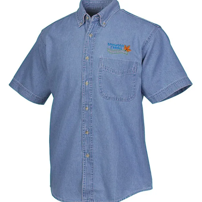 Cotton Short Sleeve Denim Shirt - Men's