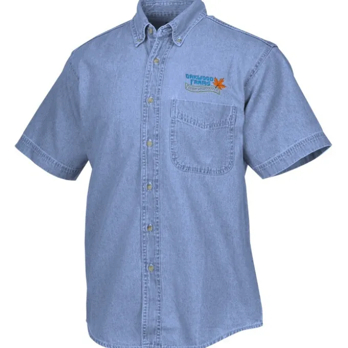Cotton Short Sleeve Denim Shirt - Men's