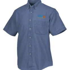 Cotton Short Sleeve Denim Shirt - Men's