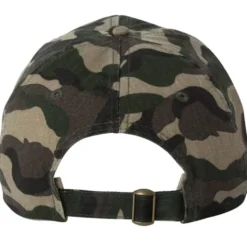 Cotton Washed Cap - Camo - Embroidered