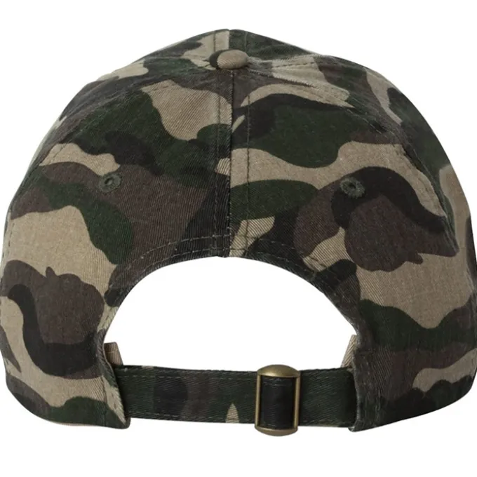Cotton Washed Cap - Camo - Embroidered