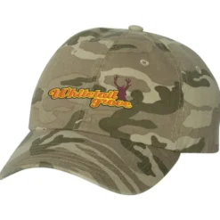 Cotton Washed Cap - Camo - Embroidered