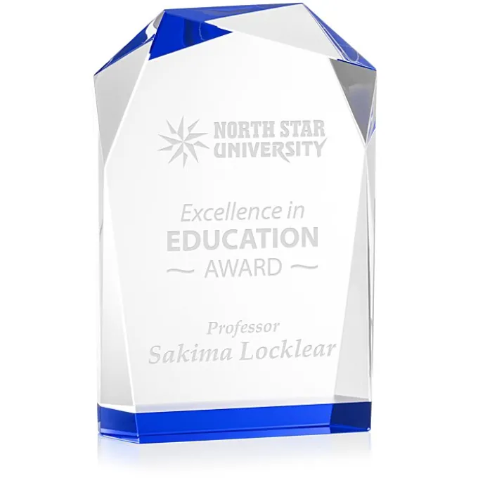 Crown Arch Crystal Award - 6 inches