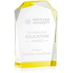 Crown Arch Crystal Award - 6 inches
