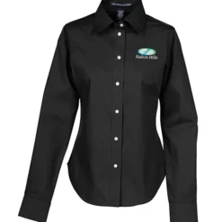 Crown Collection Solid Broadcloth Shirt - Ladies'