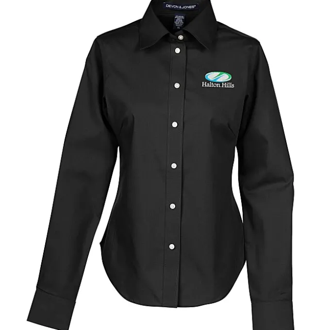 Crown Collection Solid Broadcloth Shirt - Ladies'