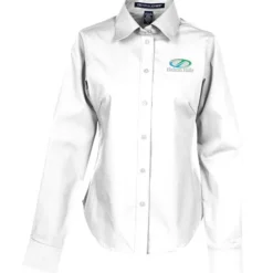 Crown Collection Solid Broadcloth Shirt - Ladies'