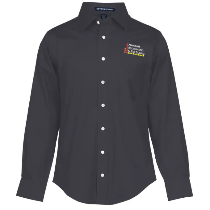 Crown Collection Solid Stretch Twill Shirt - Men's