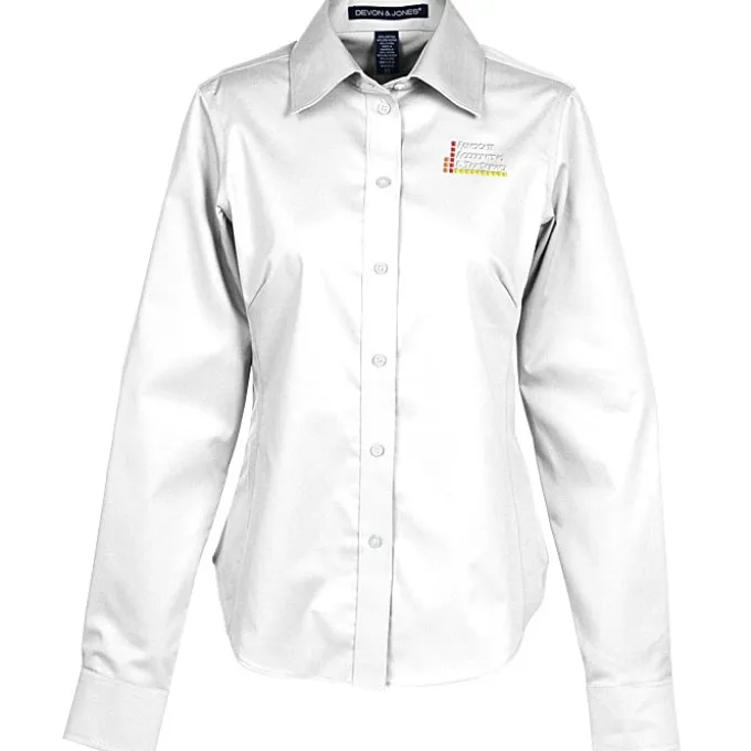 Crown Collection Solid Stretch Twill Shirt - Ladies'