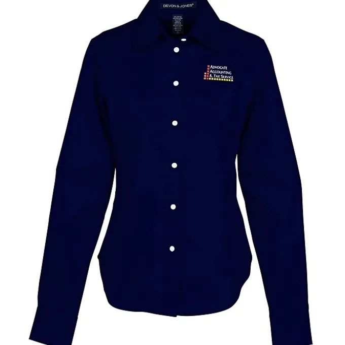 Crown Collection Solid Stretch Twill Shirt - Ladies'
